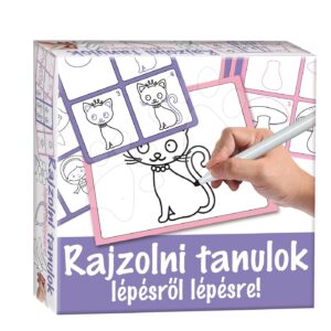 Dohány naučná hra tabule Kresli a smaž fialová – Učíme se kreslit zvířátka krok za krokem 506-1