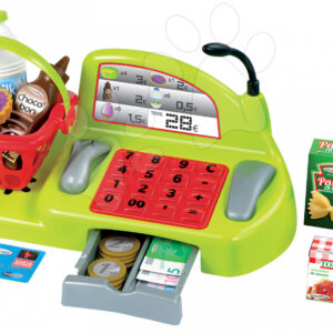 Écoiffier mechanická pokladna s košíkem 100% Chef 1230-Z zeleno-červená