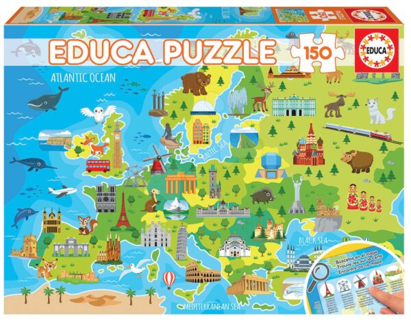 Puzzle Mapa Evropy Educa 150 dílků od 7 let