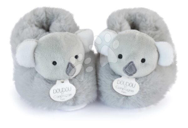 Bačkůrky pro miminko Koala Booties Unicef Collection Doudou et Compagnie v dárkovém balení šedé 0–6 měsíců
