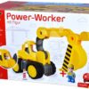 Bagr Power Worker Digger + Figurine BIG pracovní stroj 67 cm s gumovými koly od 2 let - Image 3