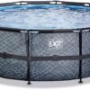 Bazén s filtrací Stone pool Exit Toys kruhový ocelová konstrukce 450*122 cm šedý od 6 let - Image 3