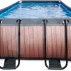 Bazén s filtrací Wood pool Exit Toys ocelová konstrukce 400*200*100 cm hnědý od 6 let - Image 3