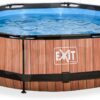 Bazén s krytem a filtrací Wood pool Exit Toys kruhový ocelová konstrukce 300*76 cm hnědý od 6 let - Image 3
