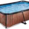 Bazén s krytem a filtrací Wood pool Exit Toys ocelová konstrukce 300*200 cm hnědý od 6 let - Image 3
