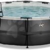 Bazén s krytem a pískovou filtrací Black Leather pool Exit Toys kruhový ocelová konstrukce 488*122 cm černý od 6 let - Image 3