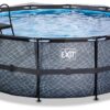 Bazén s krytem a pískovou filtrací Stone pool Exit Toys kruhový ocelová konstrukce 427*122 cm šedý od 6 let - Image 3