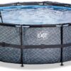 Bazén s krytem a pískovou filtrací Stone pool Exit Toys kruhový ocelová konstrukce 450*122 cm šedý od 6 let - Image 3