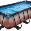 Bazén s krytem a pískovou filtrací Wood pool Exit Toys ocelová konstrukce 400*200*100 cm hnědý od 6 let - Image 3