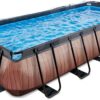 Bazén s krytem a pískovou filtrací Wood pool Exit Toys ocelová konstrukce 540*250*100 cm hnědý od 6 let - Image 3