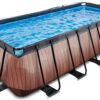 Bazén s krytem a pískovou filtrací Wood pool Exit Toys ocelová konstrukce 540*250*122 cm hnědý od 6 let - Image 3