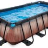 Bazén s krytem, pískovou filtrací a tepelným čerpadlem Wood pool Exit Toys ocelová konstrukce 400*200*100 cm hnědý od 6 let - Image 3