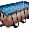 Bazén s krytem pískovou filtrací a tepelným čerpadlem Wood pool Exit Toys ocelová konstrukce 400*200*122 cm hnědý od 6 let - Image 3