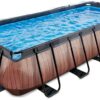 Bazén s krytem pískovou filtrací a tepelným čerpadlem Wood pool Exit Toys ocelová konstrukce 540*250*100 cm hnědý od 6 let - Image 3