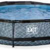 Bazén se stříškou a filtrací Stone pool Exit Toys kruhový ocelová konstrukce 360*76 cm šedý od 6 let - Image 3