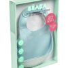 Bryndáčky pro děti Silicone Bib Beaba Light Mist & Airy Green Beaba 2 kusy z měkkého silikonu a knoflíky od 0 měsíců - Image 3