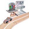Dřevěná autodráha Porsche Racing Extension Set Eichhorn s bezpečnostním autem 14 dílů - Image 3