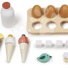 Dřevěná chladnička dvoukřídlová Refridgerator Tender Leaf Toys s úložným boxem a výroba ledu 101 cm výška - Image 3