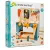 Dřevěná dílna s robotem Table top Tool Bench Tender Leaf Toys s nářadím a stavebnicí - Image 3