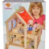 Dřevěný domeček pro panenky Doll's House Eichhorn komplet vybavený nábytkem a 2 figurkami výška 41 cm - Image 3