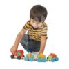 Dřevěný skládací vláček Happy Train Tender Leaf Toys 14dílná souprava s 3 vagony a geometrickými tvary od 18 měsíců - Image 3