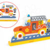 Janod dřevěné magnetické puzzle Požární auto 8 dílů J08027 - Image 3