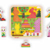 Janod dřevěné puzzle pro nejmenší Zajíci na zahradě 5 dílů 07084 - Image 3