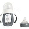Láhev Bidon na učení pití 2in1 Training Bottle Beaba Mineral Grey 210 ml se silikonovým obalem šedá od 4 měsíců - Image 3