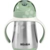 Láhev Bidon s dvojitými stěnami Stainless Steel Straw Cup Beaba Sage Green 250 ml z nerezavějící oceli zelená od 8 měsíců - Image 3