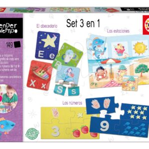 Naučná hra 3v1 Multi Educa Učíme se abecedu čísla a roční období s obrázky 149 dílů ve španělštině