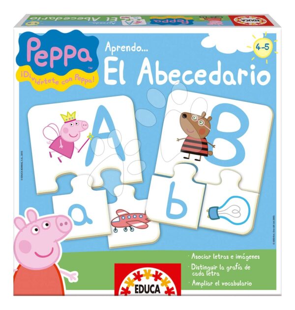 Naučná hra Učíme se abecedu Peppa Pig Educa 27 obrázků 81 dílů ve španělštině od 4 let