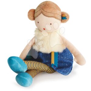 Panenka Céleste Vintage Having Fun Jolijou 30 cm s hnědými vlásky v modrých šatech z jemného textilu od 5 let