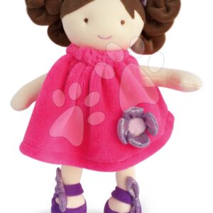 Panenka Lollipop Pretty Jolijou 28 cm s hnědými vlásky v růžových šatech od 0 měsíců