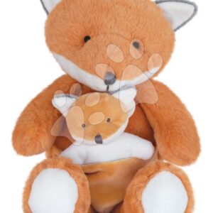 Plyšová liška s mláďátkem Fox Unicef Collection Doudou et Compagnie v dárkovém balení oranžová 25 cm od 0 měsíců