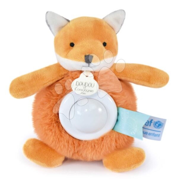 Plyšová liška se světlem Fox Nightlight Unicef Collection Doudou et Compagnie v dárkovém balení oranžová 15 cm od 0 měsíců