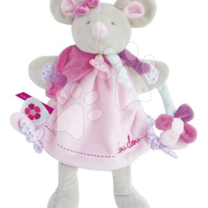 Plyšová myška na loutkové divadlo Mouse Hand Puppet Doudou et Compagnie růžová 28 cm od 0 měsíců