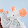 Plyšová myška na mazlení a loutkové divadlo Mouse Finger Puppet Doudou et Compagnie bílá 30 cm od 0 měsíců - Image 3
