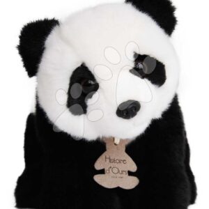Plyšová panda Les Authentiques Histoire d’ Ours v dárkovém balení černo-bílá 20 cm od 0 měsíců