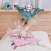 Plyšová panda na mazlení a loutkové divadlo Panda Finger Puppet Doudou et Compagnie modrá 30 cm od 0 měsíců - Image 2
