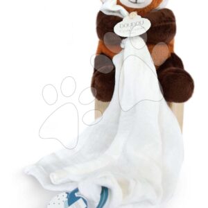 Plyšová panda se šňůrkou na dudlík Red Panda Unicef ​​Collection Doudou et Compagnie v dárkovém balení červená 12 cm od 0 měsíců