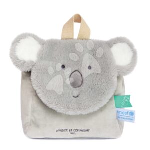 Plyšový batoh Koala Backpack Unicef ​​Collection Doudou et Compagnie šedý od 18 měsíců