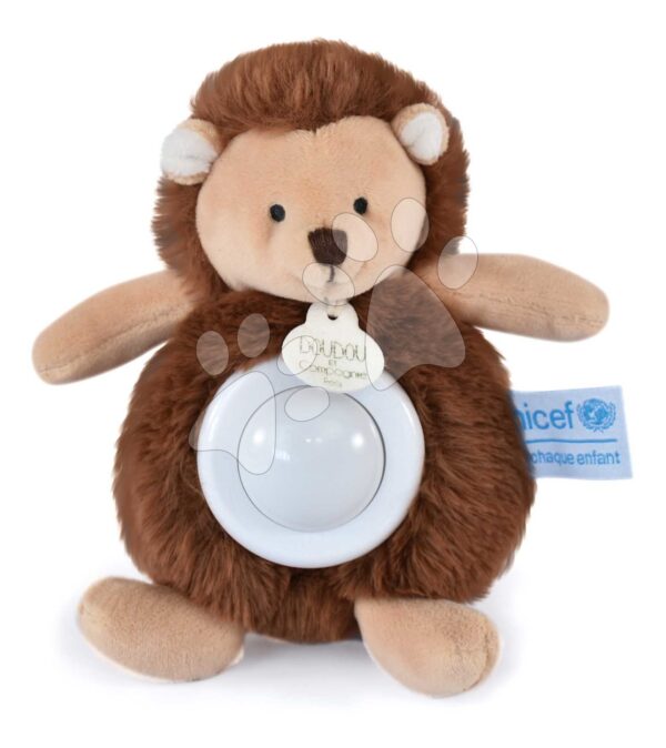 Plyšový ježek se světlem Hedgehog Nightlight Unicef Collection Doudou et Compagnie v dárkovém balení hnědý 15 cm od 0 měsíců