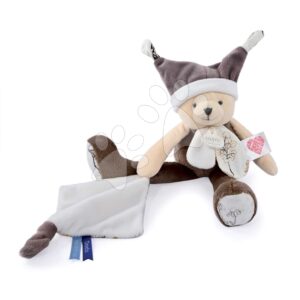 Plyšový medvídek s hadříkem Plush Bear Taupe Doudou et Compagnie s QR kódem na pohádky hnědý 35 cm od 0 měsíců