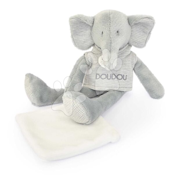 Plyšový slon Elephant Sweety Doudou et Compagnie v dárkovém balení šedý 25 cm od 0 měsíců
