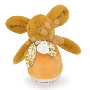 Plyšový zajíček Musical Night Light Ocher Doudou et Compagnie s hudbou bílým šumem a světlem žlutý 16 cm od 0 měsíců