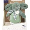 Plyšový zajíček Musical Night Light Sage Green Doudou et Compagnie s hudbou bílým šumem a světlem zelený 16 cm od 0 měsíců - Image 2
