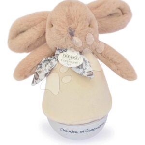 Plyšový zajíček Musical Night Light Sand Beige Doudou et Compagnie s hudbou bílým šumem a světlem béžový 16 cm od 0 měsíců