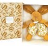 Plyšový zajíček na mazlení Bunny Comforter Ocher Doudou et Compagnie v dárkovém balení žlutý 18 cm od 0 měsíců - Image 3
