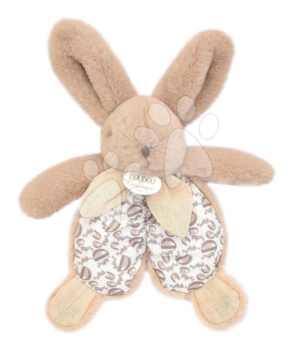 Plyšový zajíček na mazlení Bunny Comforter Sand Beige Doudou et Compagnie v dárkovém balení béžový 18 cm od 0 měsíců