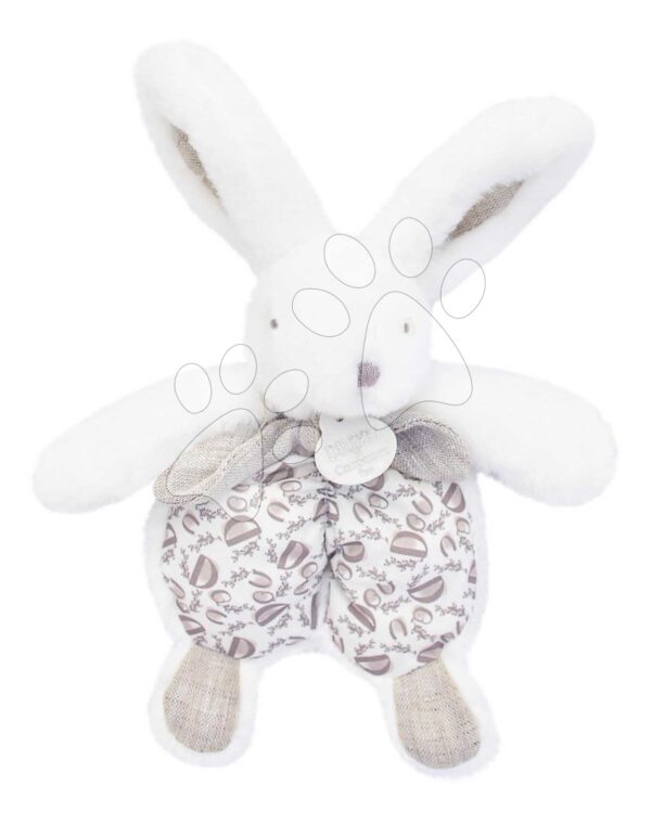 Plyšový zajíček na mazlení Bunny Comforter White Doudou et Compagnie v dárkovém balení bílý 18 cm od 0 měsíců